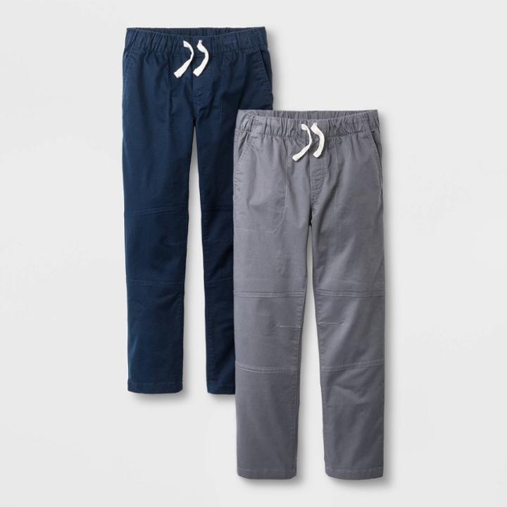 Boys' 2pk Pull-on Pants - Cat & Jack Blue/gray