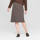 Women's Side Vent Pull-on Pencil Skirt - Prologue Brown