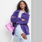 Women's Button-front Cord Shirt Jacket - Wild Fable Purple