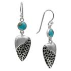 Target Women's Turquoise And Textured Drop Earrings In Sterling Silver - Silver/turquoise
