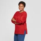 Women's Plus Size Long Sleeve Chunky Knit Sweater - Universal Thread Red