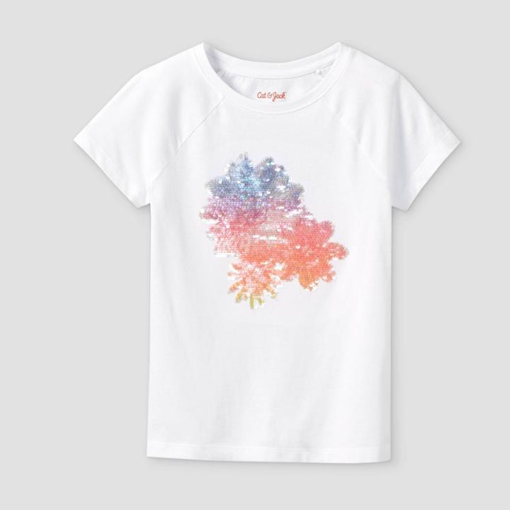 Girls' Flip Sequin Short Sleeve T-shirt - Cat & Jack White