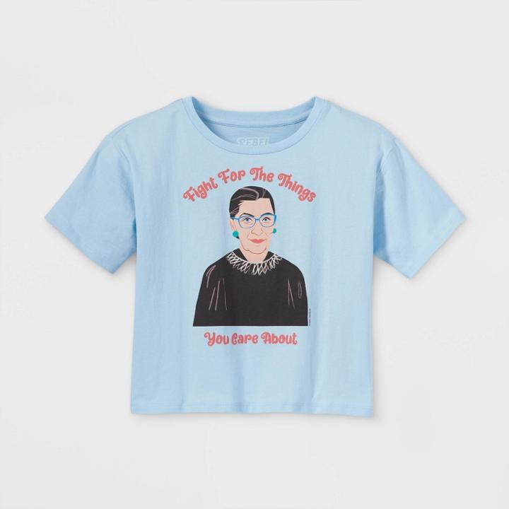 Girls' Rebel Girls Short Sleeve Cropped Graphic T-shirt - Blue