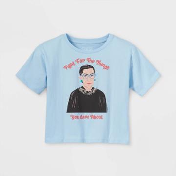 Girls' Rebel Girls Short Sleeve Cropped Graphic T-shirt - Blue