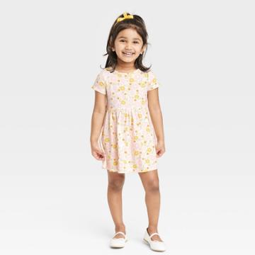 Toddler Girls' Floral Short Sleeve Dress - Cat & Jack Off-white
