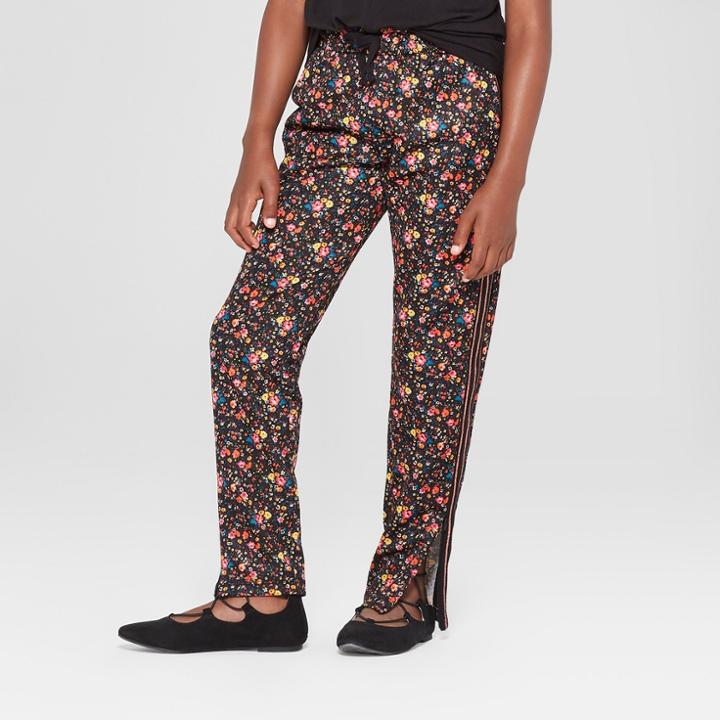 Girls' Floral Track Pants - Art Class L,