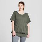 Women's Plus-size Banded Bottom T-shirt - C9 Champion Deep Pine Green