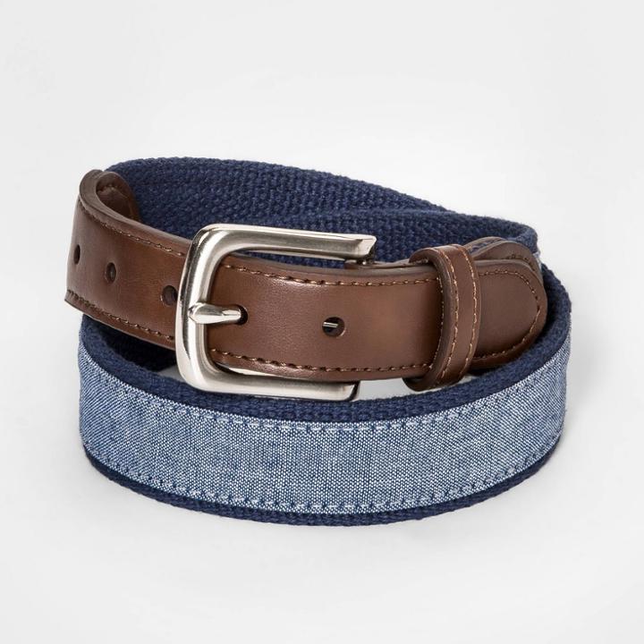 Boys' Chambray Belt - Cat & Jack Blue M, Boy's,