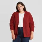 Women's Plus Size Open Layering Cardigan - Universal Thread Red