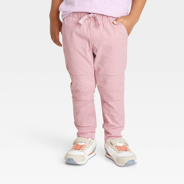 Toddler Boys' Solid Folded Woven Pull-on Jogger Pants - Cat & Jack Pink
