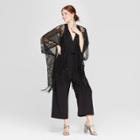 Estee & Lilly Layering Wrap Jacket Ruana - Black