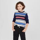 Boys' Long Sleeve Stripe T-shirt - Cat & Jack Navy/gray