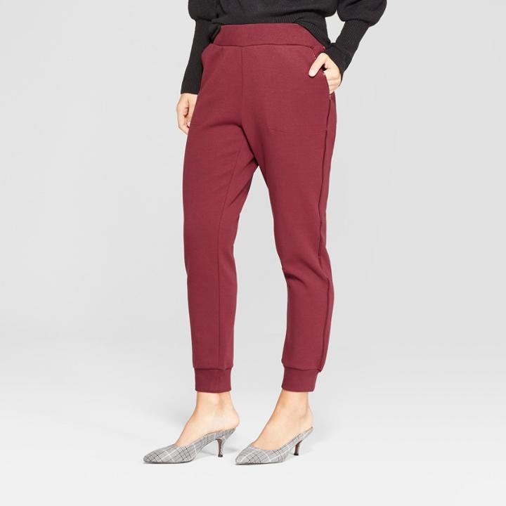 Women's Pull On Track Ankle Pants - Who What Wear Burgundy (red)