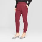 Women's Pull On Track Ankle Pants - Who What Wear Burgundy (red)