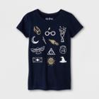 Girls' Harry Potter Graphic Short Sleeve T-shirt - Navy