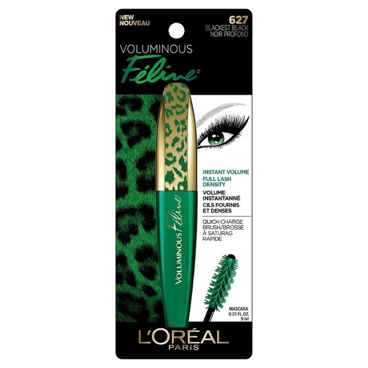 L'oreal Paris Voluminous Feline Mascara 627 Blackest Black .27 Fl Oz, Blackest Black
