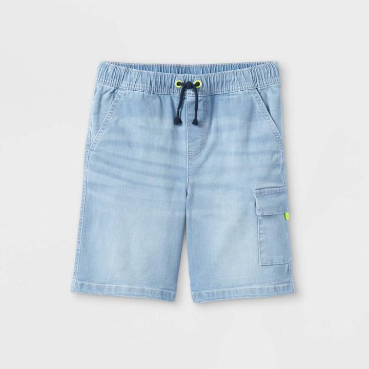 Boys' Utility Pull-on Jean Shorts - Cat & Jack Light Wash