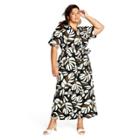 Women's Plus Size Neutral Botanical Print Tie-front Jumpsuit - Tabitha Brown For Target Brown/black