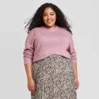 Women's Plus Size Crewneck Pullover Sweater - A New Day Purple