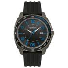 Caravelle New York By Bulova Men's Gunmetal Ip Case Black Silicone Strap Watch