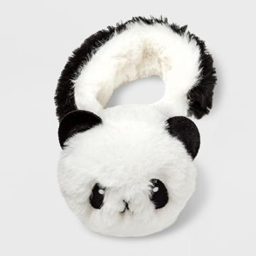 Girls' Panda Fuzzy Critter Snap Bracelet - Cat & Jack Black/white One Size, Black/wite