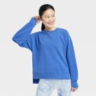 Women's French Terry Crewneck Sweatshirt - All In Motion Cobalt