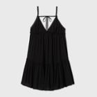 Women's Sleeveless Tiered Swing Dress - Wild Fable Black