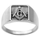 Men's Daxx Masonic Ring In 14k Silverplated Sterling Silver -