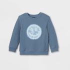 Toddler Boys' Smiley Face Tie-dye Fleece Waffle Sweatshirt - Art Class Blue