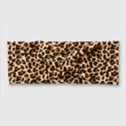 Isotoner Adult Recycled Fleece Leopard Print Headband - Black