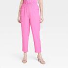 Women's High-rise Tapered Ankle Pull-on Pants - A New Day Pink