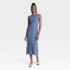Women's Sleeveless Rib Knit Dress - A New Day Blue