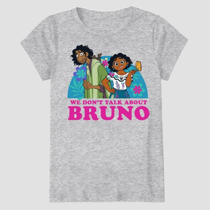 Girls' Disney Encanto Bruno Short Sleeve Shirt - Heathered Gray
