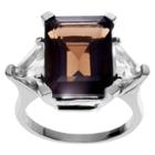 Journee Collection 10 3/8 Ct. T.w. Radiant-cut Topaz Three Stone Prong Set Ring In Sterling Silver - Brown,