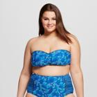 Sea Angel Women's Plus Size Bandeau Bikini Top With Removable Halter Strap Green