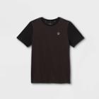 Boys' Colorblock Smiley Patch Graphic Short Sleeve T-shirt - Art Class Dark Gray