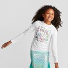 Girls' Long Sleeve Swim Like A Mermaid Rashguard - Cat & Jack White