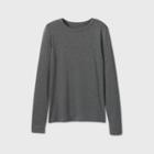 Women's Long Sleeve Fitted T-shirt - A New Day Dark Heather Gray Xl, Dark Grey Gray