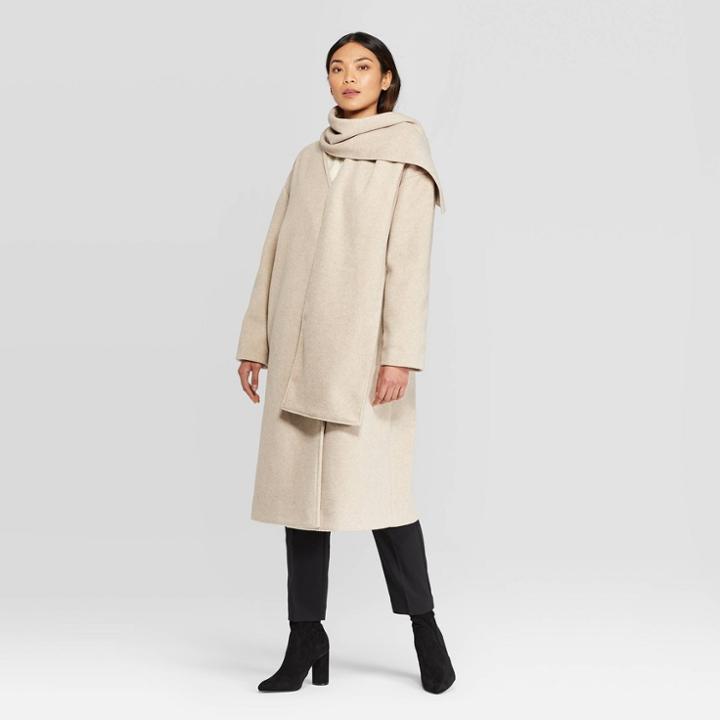 Women's Jacket And Scarf Set - Prologue Beige S, Women's,