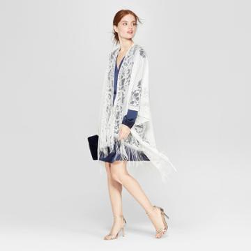 Estee & Lilly Layering Wrap Jacket Ruana - White