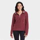 Women's Microfleece Pullover Sweatshirt - All In Motion Burgundy
