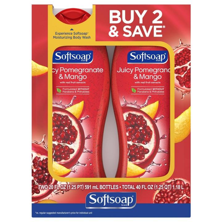 Softsoap Moisturizing Body Wash Juicy Pomegranate And Mango