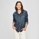 Target Women's Labette Long Sleeve Denim Shirt - Universal Thread Dark Wash