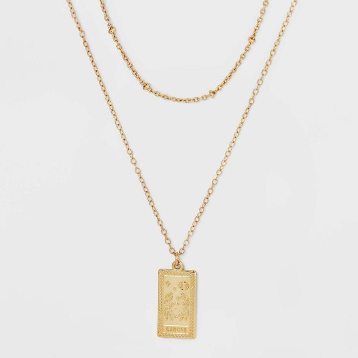 No Brand 14k Gold Dipped 'cancer' Pendant Necklace - Gold