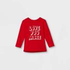 Toddler Boys' Valentine's Day 'love You More' Graphic Long Sleeve T-shirt - Cat & Jack Red