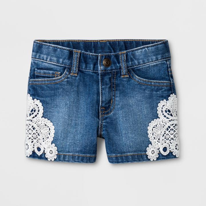 Toddler Girls' Jean Shorts - Cat & Jack Medium Wash 3t, Girl's, Blue