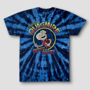 Men's Family Guy Quagmire Short Sleeve Graphic T-shirt - Tie Dye Blue