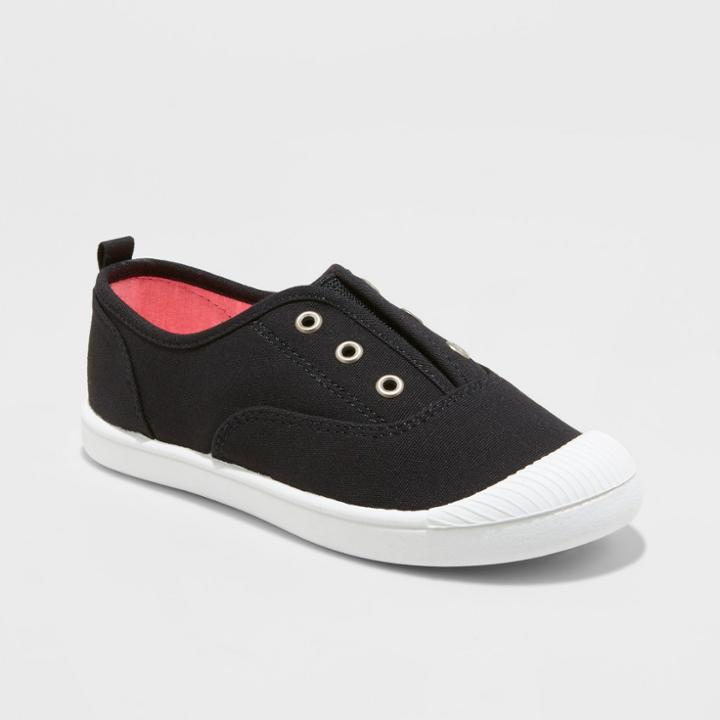 Girls' Mandy Canvas Slip On Sneakers - Cat & Jack Black