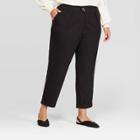 Women's Plus Size Mid-rise Relaxed Trousers - Who What Wear Black 14w,