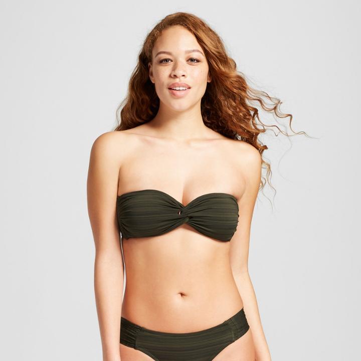 Mossimo Women's Interlocking Bandeau Bikini Top - Olive (green) -